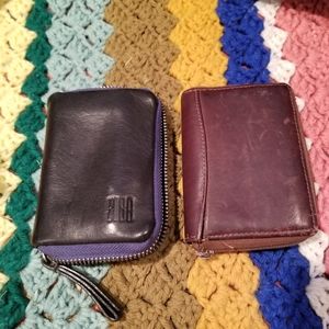 Vintage leather accordion wallets